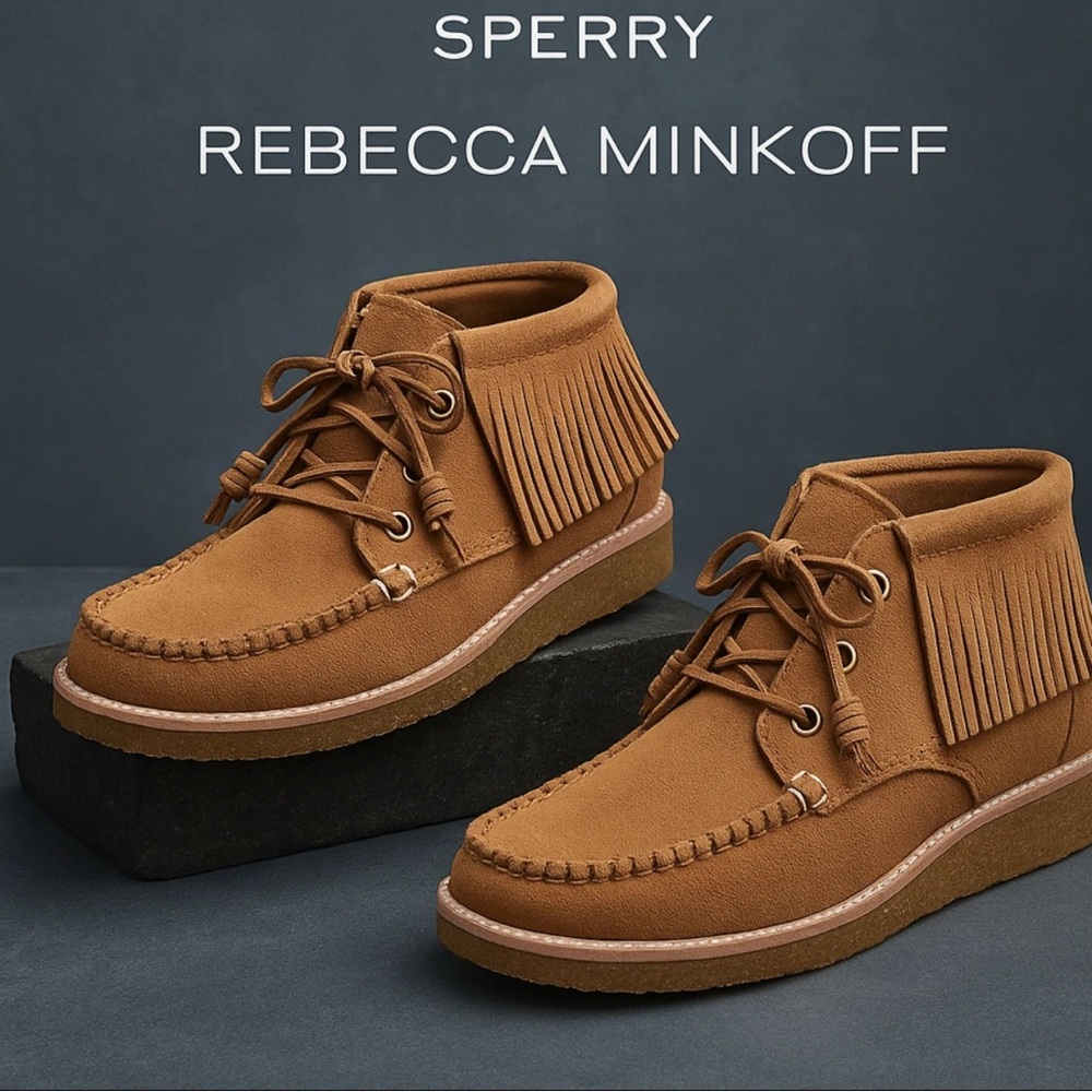 Rebecca Minkoff Tan Fringe Moccasins